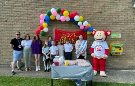 celebrating our new defibrillator