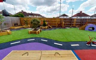 Outdoor garden area and bike surface Outdoor garden area and bike surface